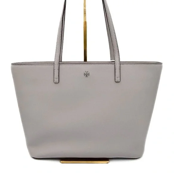 HP 3.28!! NWT Tory Burch Small Leather Tote with Crossbody Strap in Bay Gray - Picture 1 of 14